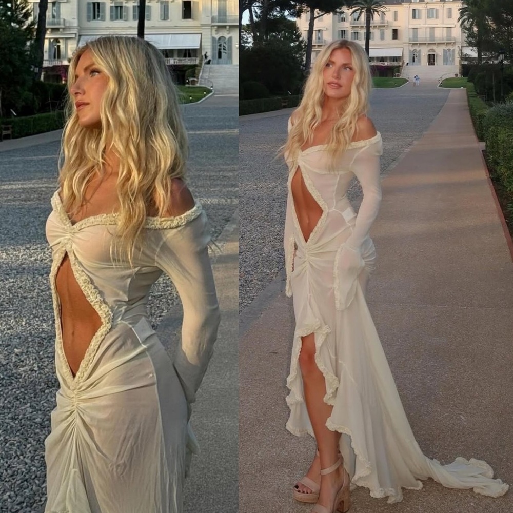 Helsa Hilma Gown Creme Beige NEW with tags Atelier Collection ASO Kendall Jenner - Picture 12 of 14